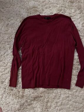 Kenneth Cole New York Men's V-Neck Sweater in Burgundy